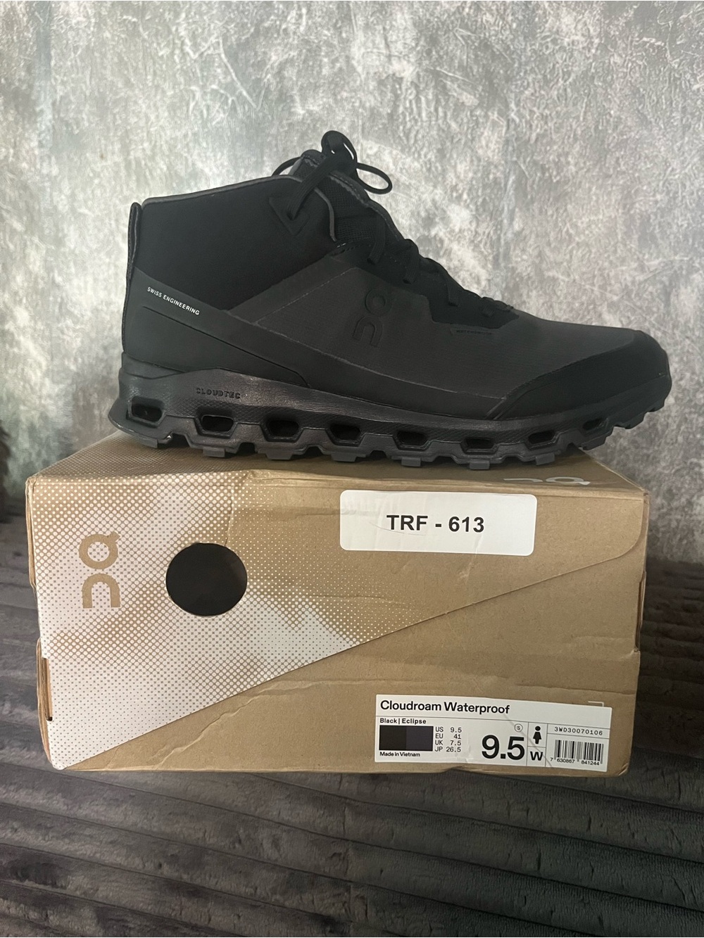 On Cloud Cloudroam Waterproof Womens 9.5 Black Eclipse Boots Shoes NIB